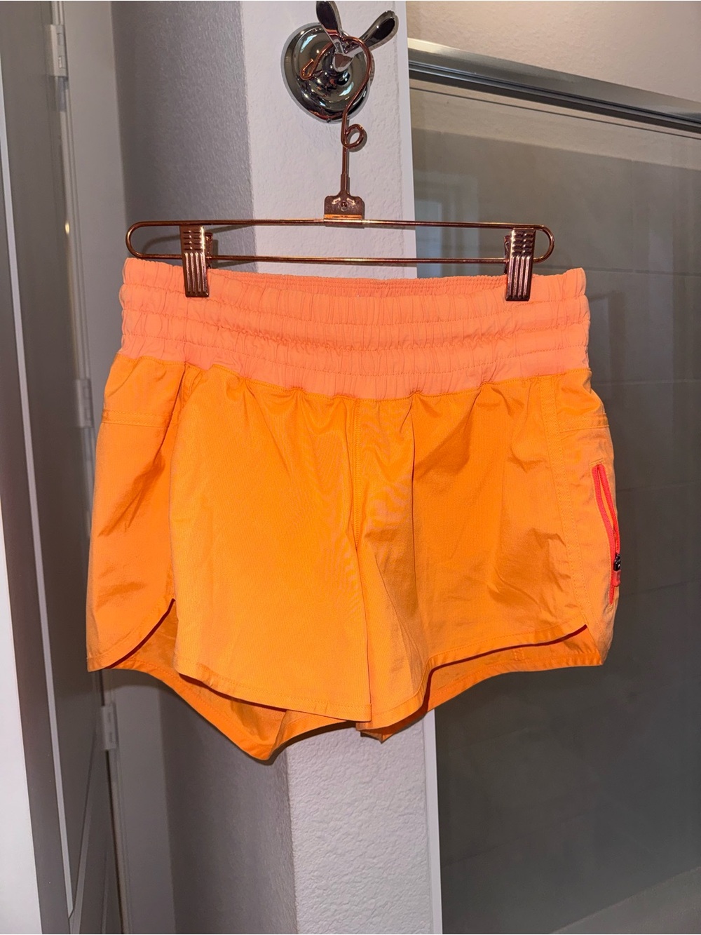 Women’s Lulu Lemon Neon Orange Athletic Shorts - Lightweight Performance